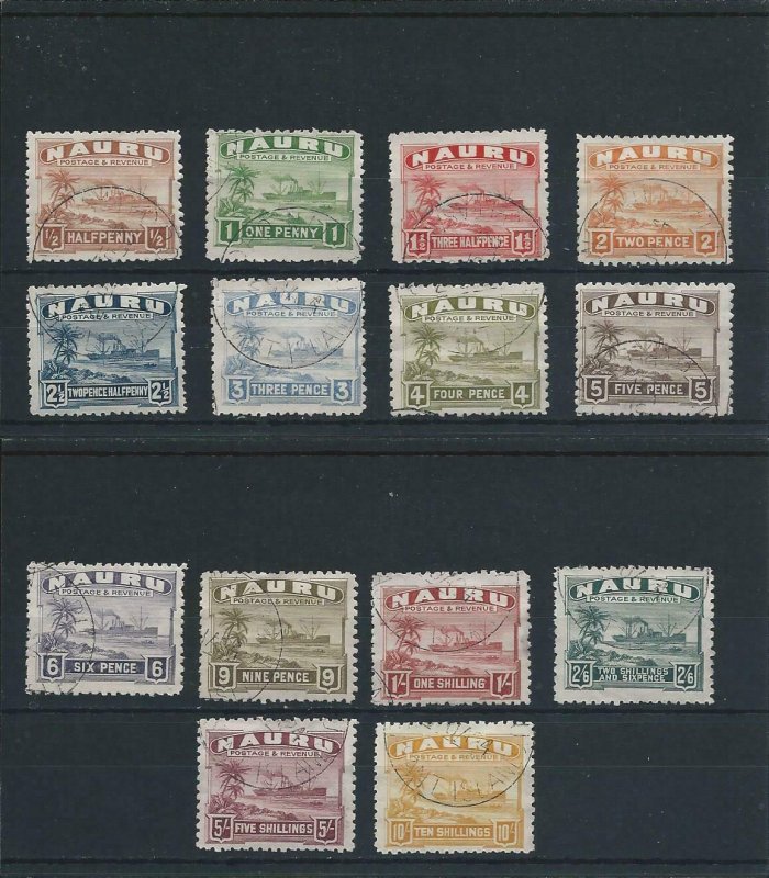 NAURU 1924-48 SET ROUGH SURFACE PAPER SET FU SG 26A/39A CAT £450