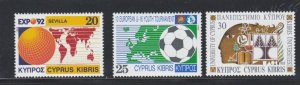 Cyprus # 795-797, Anniversaries & Events, Mint NH, 1/2 Cat.