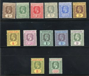 CAYMAN ISLANDS SCOTT#32/44 SG#40/52b GEO V COMPLETE MINT LIGHT HINGED