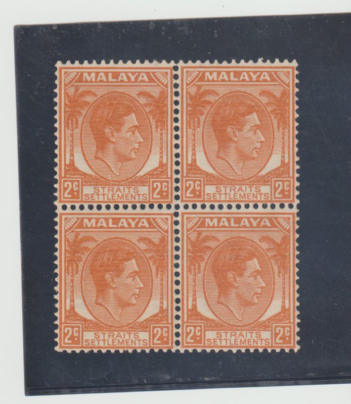 Straits Settlements Scott 239A MNH Block of 4