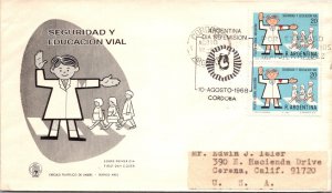 Argentina 1968 FDC - Safety & Road Education - Cordoba - J133