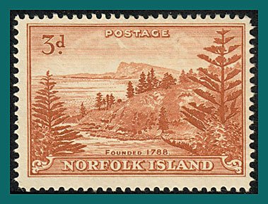 Norfolk Island 1947 Ball Bay, 3d mint  #6,SG6