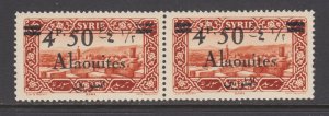 Alaouites, Sc 43 MLH. 1926 4.50p on 0.75p brown orange, ovpt variety pair