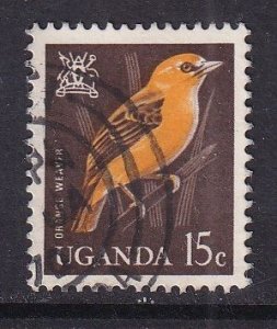 Uganda  #99  used 1965 birds 15c