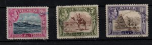 Aden KGVI 1939 2R 5R 10R fine used SG25-27 WS37372