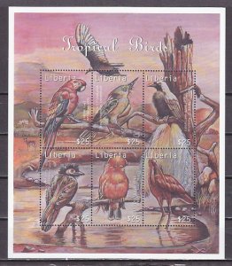 Liberia, issue. Tropical Birds sheet of 6.. ^