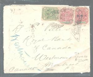 TRANSVAAL (PP2604B)  1901 CENSOR BOER WAR COVER TO CANADA