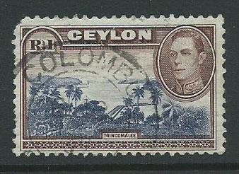 Ceylon SG 395 Used wmk sideways short corner perf