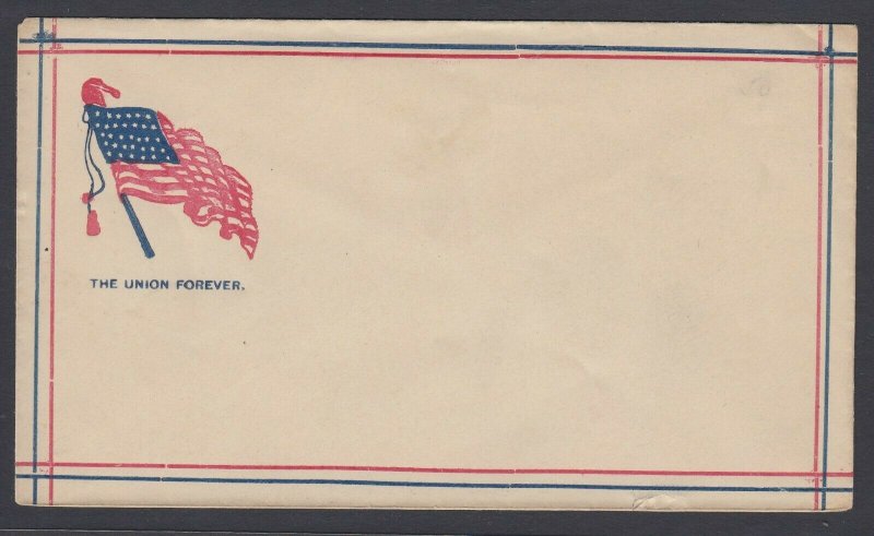 Civil War Patriotic unused cover - The Union Forever and Flag