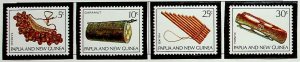 Papua New Guinea Sc 293-6 MNH SET of 1969 - Musical Instruments