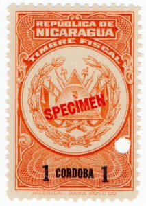 (I.B) Nicaragua Revenue : Duty Stamp 1CD (ABN Specimen)