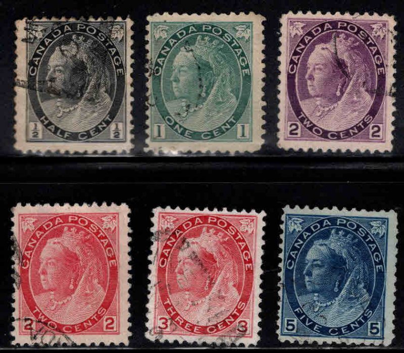 CANADA Scott 74-79 Used  Queen  Victoria Stamps  Good start to a Great set