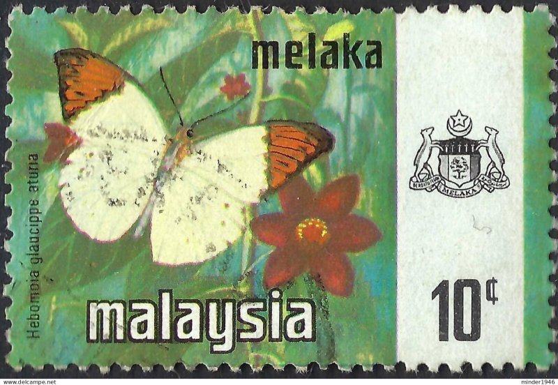 MALAYSIA MALACCA 1971 10c Multicoloured, Butterflies SG79 Used