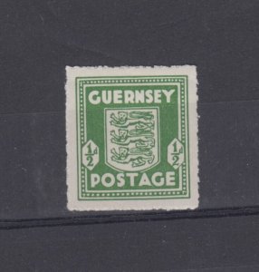 Guernsey ½d Arms - Deep Olive shade - Light Mounted Mint