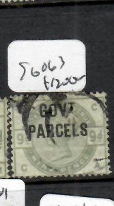 GREAT BRITAIN QV    GOVT PARCELS 9D      SG O6    VFU  SCARCE  PP0607H