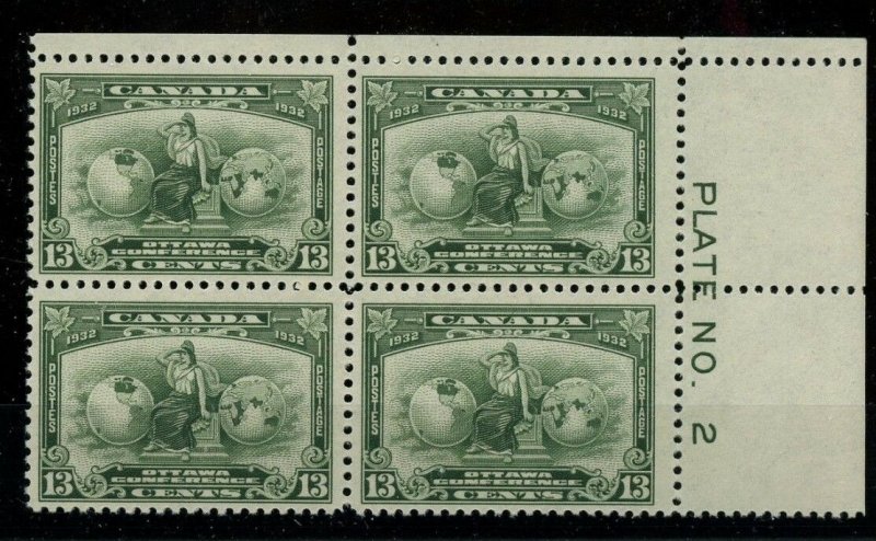 Post Office fresh #194 Plate block UR #2 Cat $240 VF MNH Canada mint