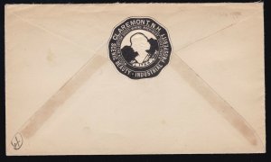 US 1932 Claremont NH Cover with Claremont Scenic Beauty Label Attached