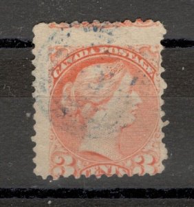 CANADA - USED STAMP, 3 cent - QUEEN VICTORIA - ERROR - SHIFT PERFORATION