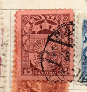 Latvia 1923-24 Early Issue Fine Used 15s. NW-191758