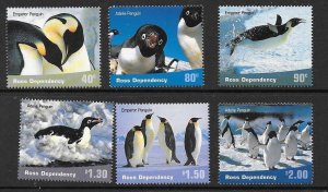 ROSS DEPENDENCY SG72/77 2001 PENGUINS MNH