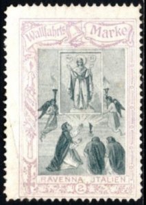 Vintage Austria Charity Poster Stamp 2 Heller Hail Mary Pilgrimage To Ravenna