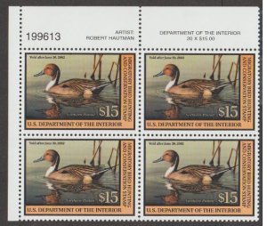 U.S. Scott #RW68 Duck Stamp - Mint NH Plate Block