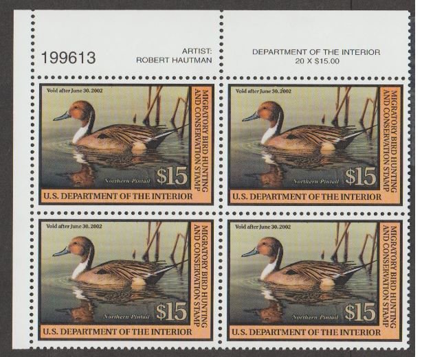 U.S. Scott #RW68 Duck Stamp - Mint NH Plate Block