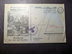 1938 Censored Germany Cover Kolberg to Gohren