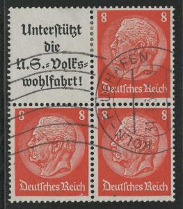 Germany Reich Scott # 420 (3), label A8.1, used, se-tenant, S131