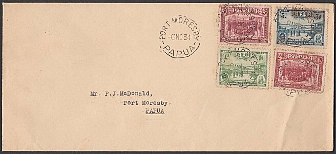 PAPUA 1934 Declaration set on FDC ex Port Moresby...........................L772