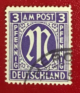 1945-46 Germany Allied Occupation Scott 3N2 used CV$0.90 Lot 865