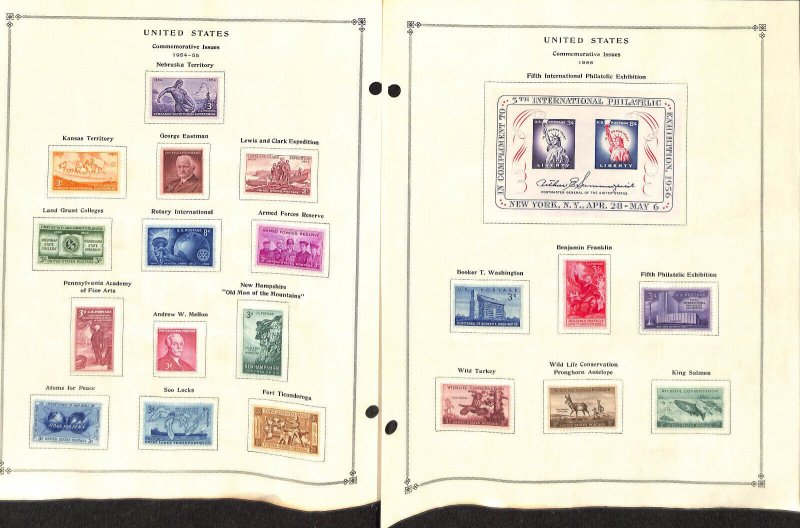 United States Stamp Collection on 70 Scott International Pages to 1960