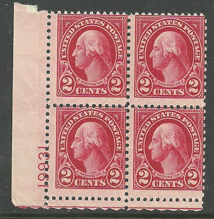 #634 Washington Plate Block Mint NH #19931 LL