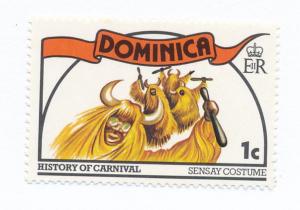 Dominica 1978 Scott 556 MH - 1c, history of Carnival