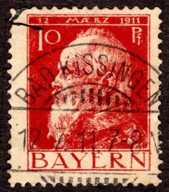 1911, Germany Bavaria 10pf, Used, Sc 79