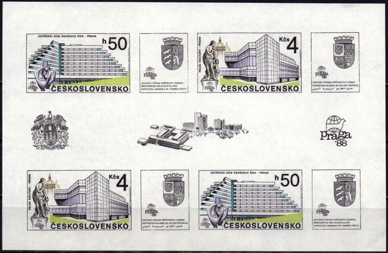 Czechoslovakia. 1988. 2966-69A bl85-86. Archit. MNH.