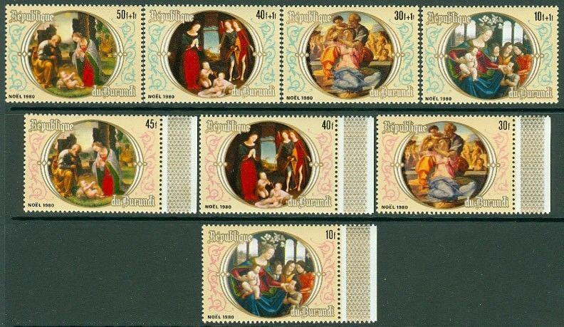 EDW1949SELL : BURUNDI 1980 Scott #579-82, B87-90 X'mas. Very Fine, MNH. Cat $42.