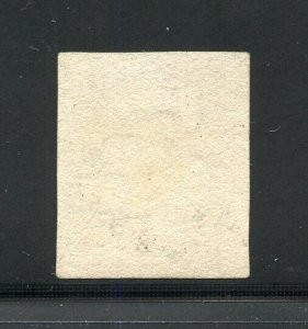 GREAT BRITAIN SCOTT #1 PENNY BLACK USED 4-MARGIN COPY AS SHOWN