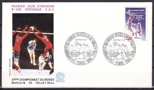 France, Scott cat. 2013. Men`s Volleyball issue on a First day cover. ^