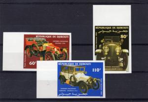 Djibouti 1983 Sc#C184/C186 Vintage Motor Cars set (3) Imperforated MNH VF