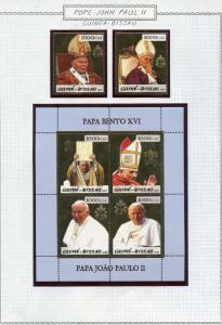 POPE JOHN PAUL II LOT GUINEA BISSAU  OF STAMPS AND SOUVENIR SHEETS  MINT NH 