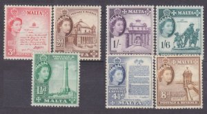 1956 Malta 240-241,243-244,246-248 MLH Queen Elizabeth II 15,50 €