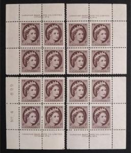 Canada 337 Plate Blocks Matched Set Plate No. 4 VF MNH