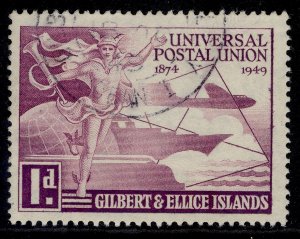 GILBERT AND ELLICE ISLANDS GVI SG59, 1d purple, FINE USED.