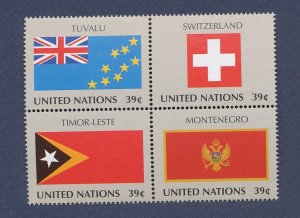 UNITED NATIONS UN - Scott 921-924a - MNH block  - Flags - 2007