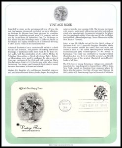 2015 Vintage Rose Sc 4959 FDC PCS engraved floral heart wedding correspondence