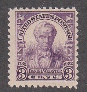 United States # 725, Daniel Webster, Mint Hinged