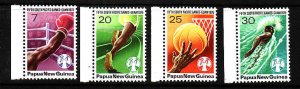 Papua New Guinea-Sc#419-22-unused NH set-Sports-Pacific Games 1975-