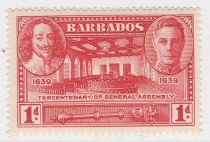 1939 British Colonies Barbados 1d MH* Stamp A22P22F9155-