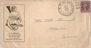 United States Ships 3c Washington 1935 U.S.S. Black Hawk Asiatic Station Mani...